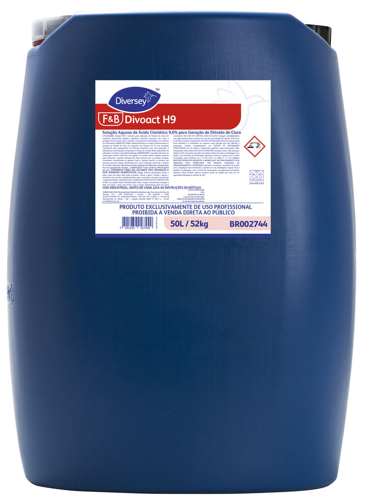 DIVOACT H-32 50L - SOLUÇÃO AQUOSA DE ÁCIDO CLORÍDRICO 32% PARA GERAÇÃO DE DIÓXIDO DE CLORO